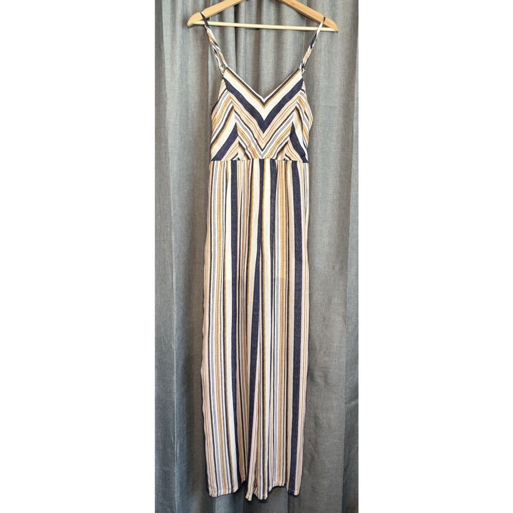 Women's Striped Strappy V-Neck Striped Jumpsuit Xhilaration NWT Size Small